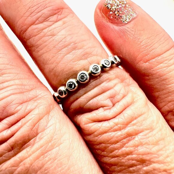 Pandora Eternity Ring Sterling Silver Size 6 - Picture 1 of 5